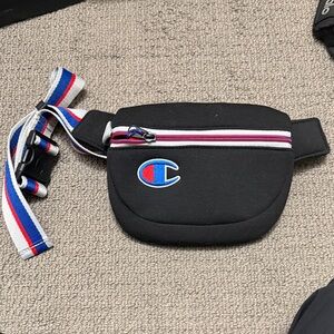 Champion Black Belt Bag with Striped Strap